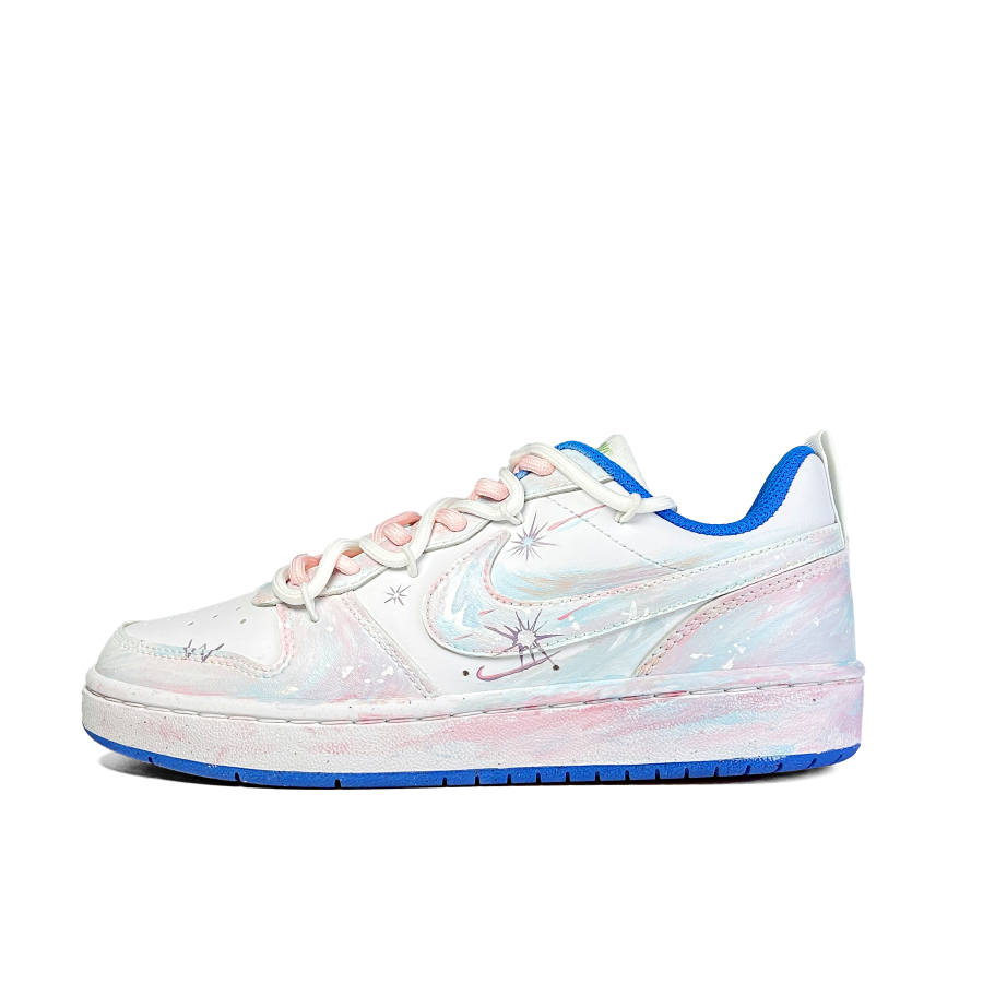 Nike Nike Court Borough Dream Stars Leather Slip Resistant Slip Resistant Low top Kids' Skateboarding Shoes White Blue Pink