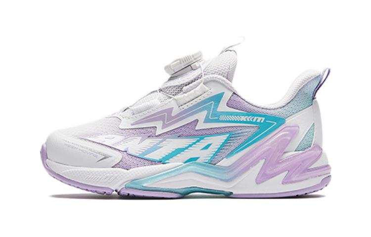 Antakids Running Collection Sports Cushioning Low top Kids' Running Shoes White Purple Children Aged 3 7 Years Old