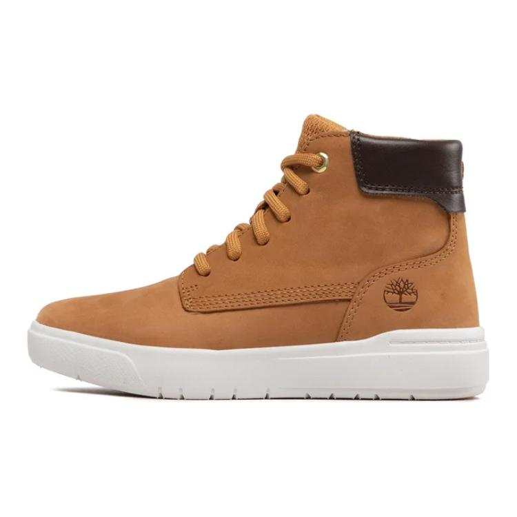 Timberland Slip Resistant Abrasion Resistant Mid top Kids Lifestyle Shoes Brown Yellow Kids'