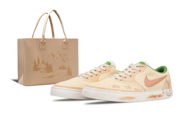 Nike Nike SB Check Effortless Cat Canvas Low top Kids' Skateboarding Shoes Wheat Teenagers