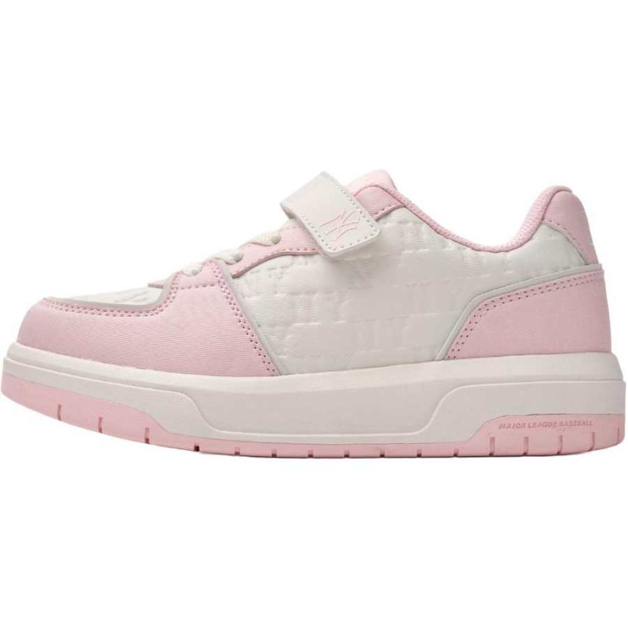MLB New York Yankees Synthetic Leather Breathable Low top Kids' Skateboarding Shoes Pink White