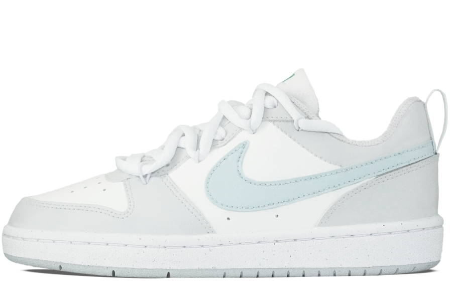 Nike Nike Court Borough Slip Resistant Abrasion Resistant Low top Kids' Skateboarding Shoes Gray White Blue Teenagers
