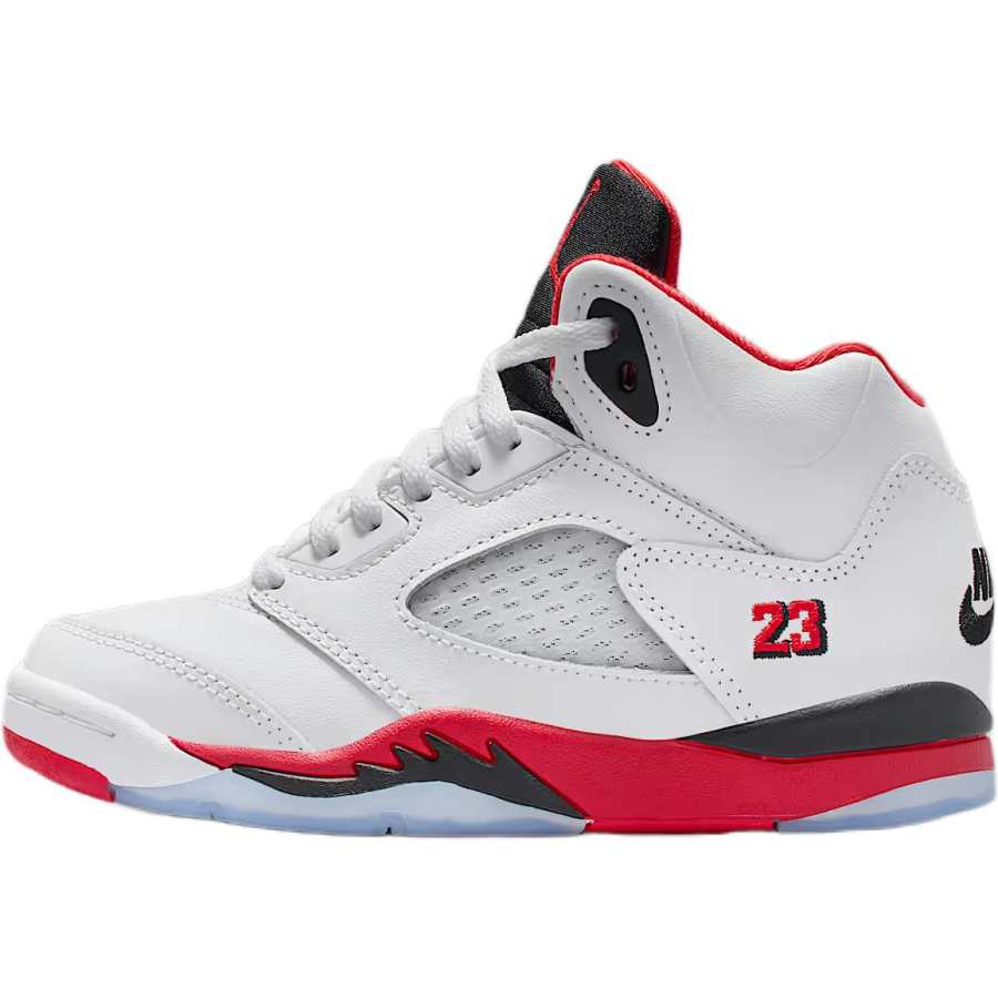 Jordan Jordan Air Jordan 5 High top Children's Basketball Shoes White/Red/Black Children Aged 3 7 Years Old