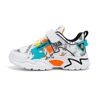 LONGDUIZHANG Slip Resistant, Abrasion Resistant, Lightweight Cushioning Low top Kids' Running Shoes White Orange Kids'