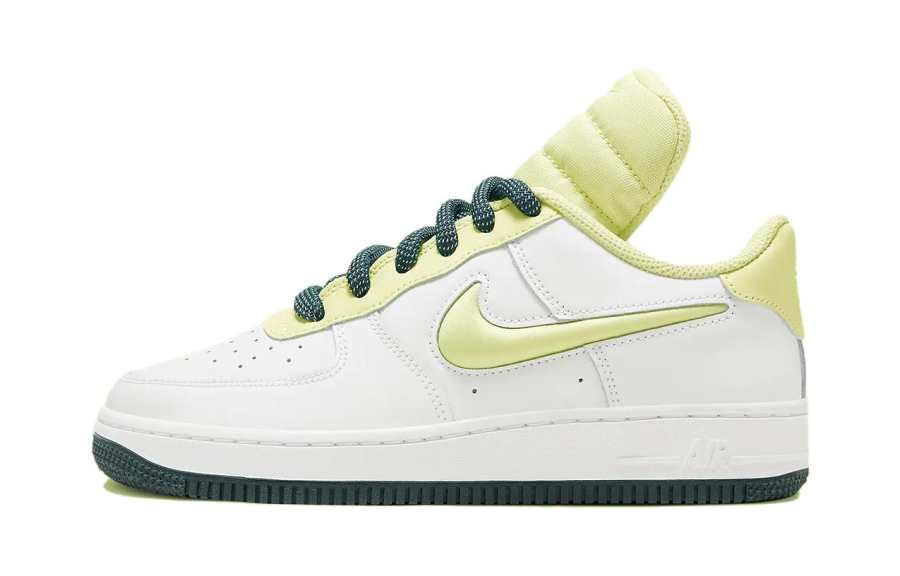 Nike Nike Air Force 1 'Big Tongue' Leather Abrasion Resistant Low top Kids' Skateboarding Shoes White Green