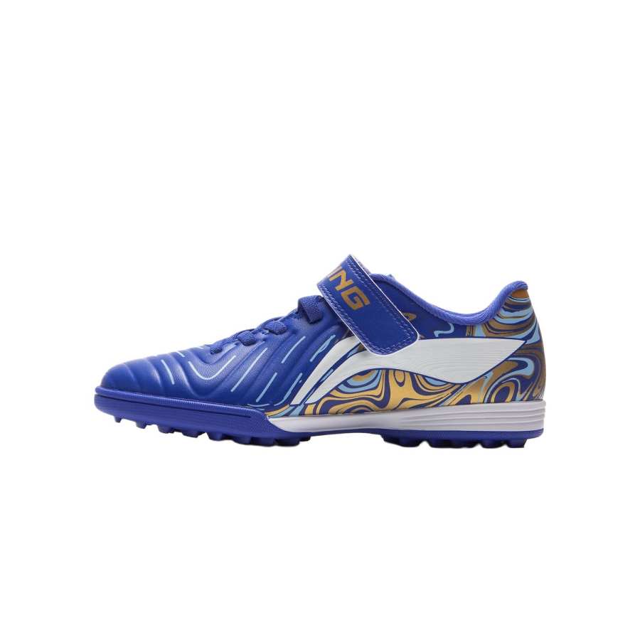 Li-Ning YOUNG Li Ning YOUNG Soccer Ball Cushioning Abrasion Resistant Low top Kids' Soccer Shoes Blue Kids'
