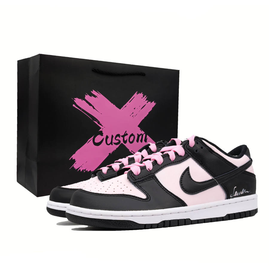 Nike Nike Dunk Pink Ink Whispers Leather Slip Resistant Abrasion Resistant Low top Kids' Skateboarding Shoes Pink Teenagers