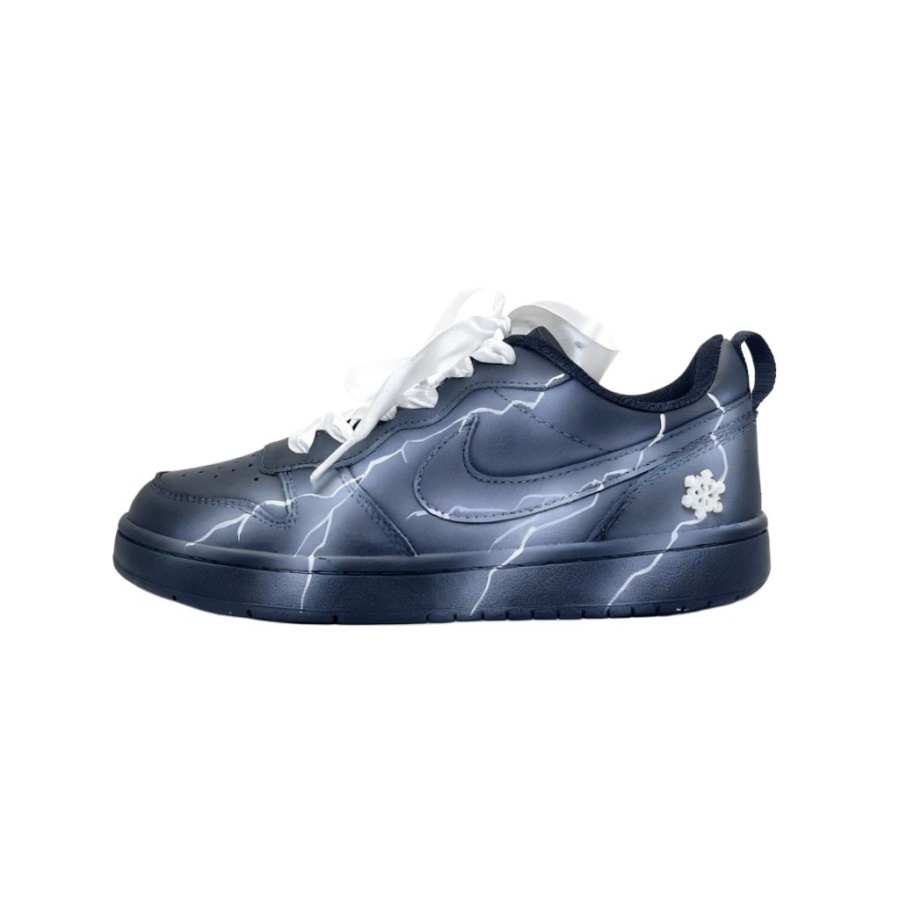 Nike Nike Court Borough Leather Kids' Skateboarding Shoes Black White Teenagers
