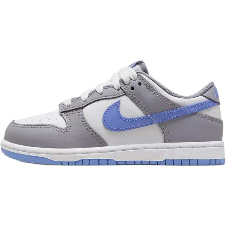 Nike Nike Leather Slip Resistant Abrasion Resistant Low top Kids' Skateboarding Shoes Gray Blue