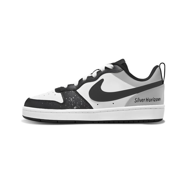 Nike Nike Court Borough Leather Abrasion Resistant Low top Skateboard Shoes Silver Kids'