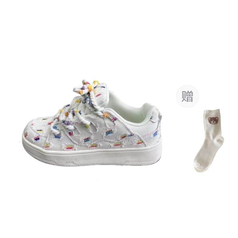BINGO DUCK Skateboard Shoes Women's White