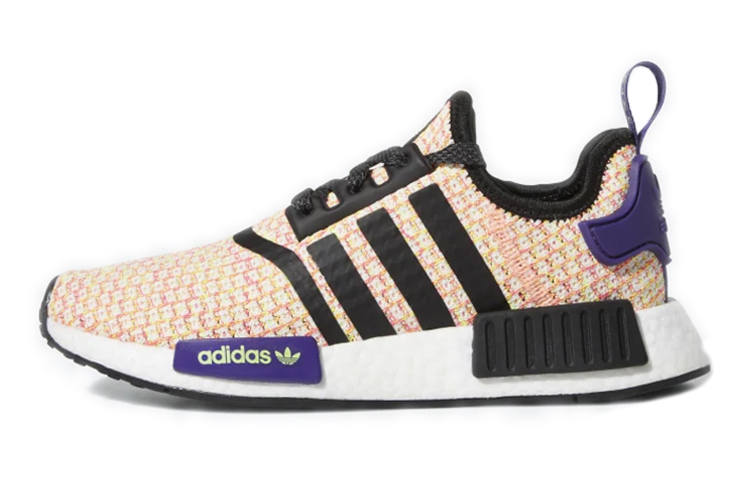 Adidas Originals NMD_R1 Cushioning Slip Resistant Abrasion Resistant Low top Sports Casual Shoes Pink Purple Teenagers