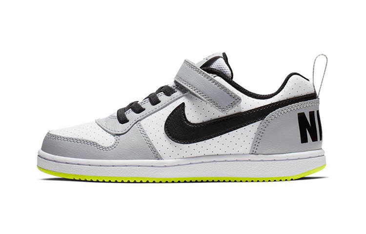 Nike Nike Court Borough Abrasion Resistant Low top Skateboard Shoes Gray Yellow Green Kids'