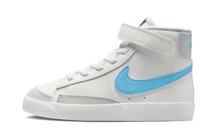 Nike Nike Blazer '77 Cushioning, Wear Resistant Mid top Kids' Skateboarding Shoes White Blue Children Aged 3 7 Years Old