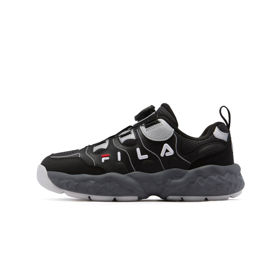 FILA KIDS Heritage FHT Synthetic Leather, Textile Basketball Shoes Black/Space Silver Kids'