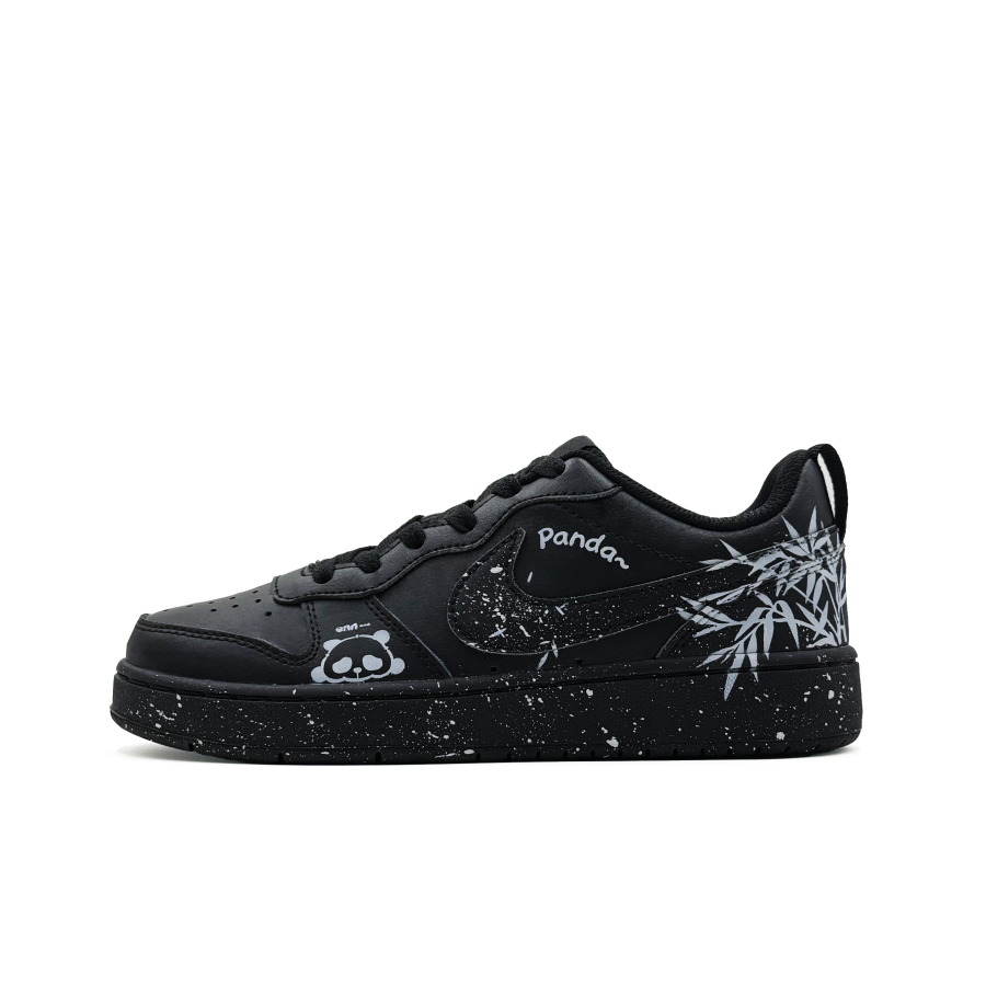 Nike Nike Court Borough Bear Bamboo Star Spot Slip Resistant Low top Kids' Skateboarding Shoes Black Gray Teenagers