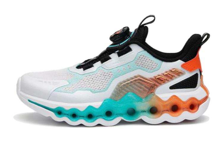 Antakids Energy Ring 8.0 Fabric Fashion Slip Resistant Cushioning Abrasion Resistant Low top Running Shoes White Orange