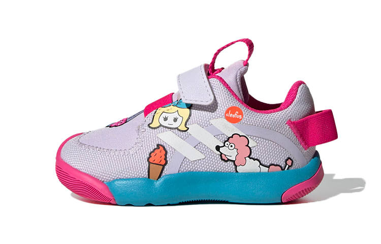 Adidas Cleofus x Adidas Activeplay I Graffiti Sports Slip Resistant Cushioning Breathable Low top Running Shoes Light Purple