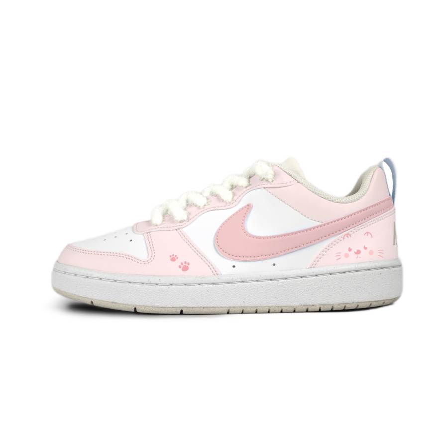 Nike Nike Court Borough Dreamy Girlish Synthetic Leather Slip Resistant Abrasion Resistant Low top Kids' Skateboarding Shoes