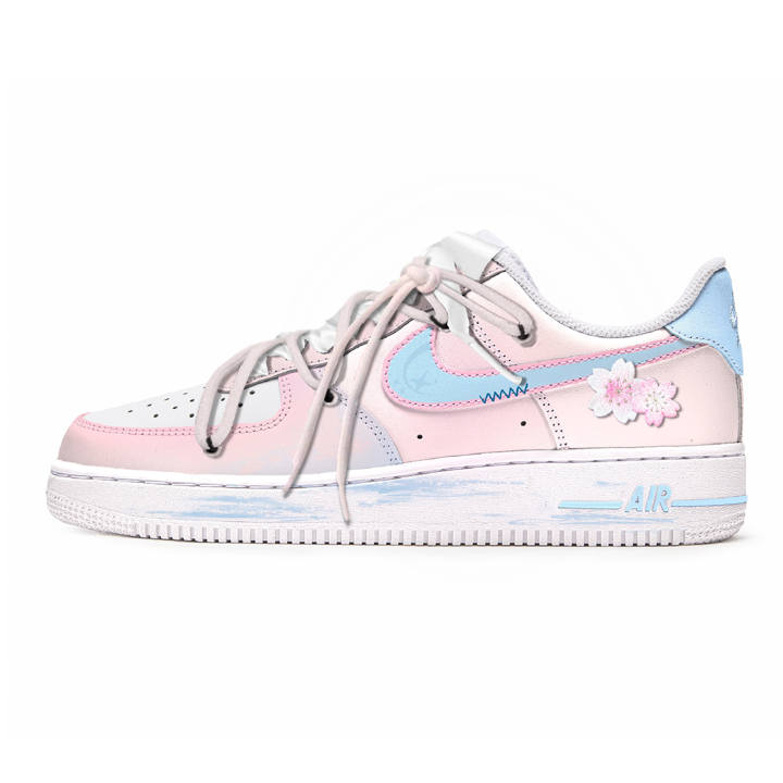 Nike Nike Air Force 1 LE Freedom Panda Cherry Blossom Season Slip Resistant Abrasion Resistant