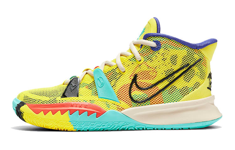 Nike Nike Kyrie 7 Irving 7 '1 World 1 People' Peace And Love Mid top Basketball Shoes Yellow Unisex