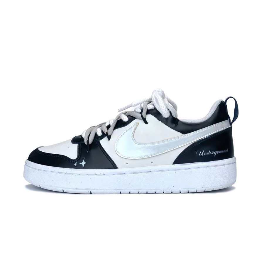 Nike Nike Court Borough Cool Girl Synthetic Leather Slip Resistant Abrasion Resistant Low top Kids' Skateboarding Shoes