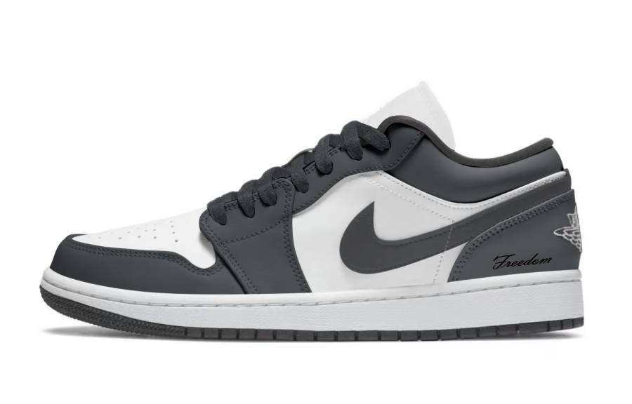 Jordan Jordan Air Jordan 1 Twilight Synthetic Leather Abrasion Resistant Low top Children's Basketball Shoes Dark Gray