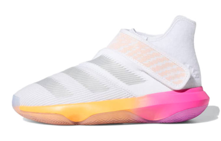 Adidas Adidas Harden B/E 3 K Breathable Mid top Basketball Shoes White Gray Kids'