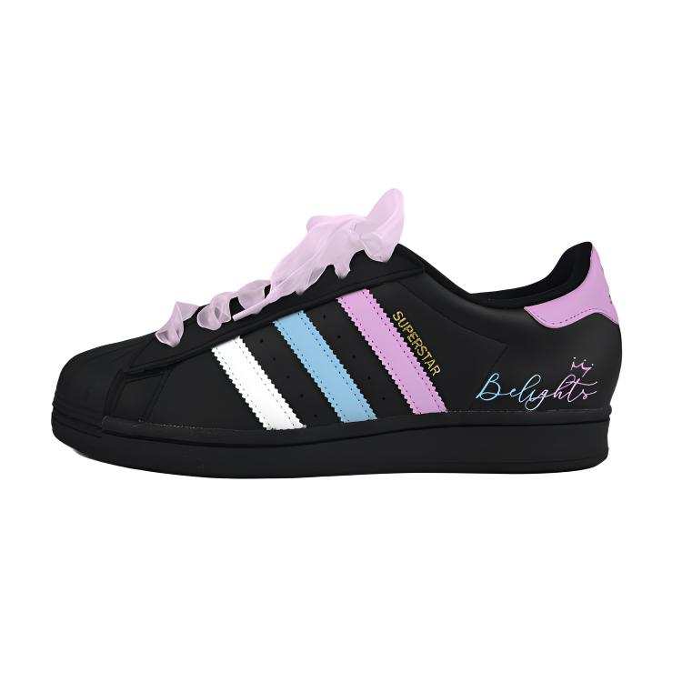 Adidas Originals Superstar 2 Vitality Pink Purple Leather Slip Resistant Abrasion Resistant Low top