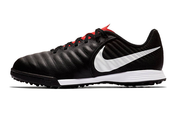 Nike Nike Slip Resistant Cushioning Abrasion Resistant Low top Grassland Soccer Shoes Black White Kids'