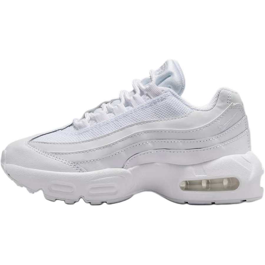 Nike Nike Air Max 95 Abrasion Resistant Low top Kids' Running Shoes White Children Aged 3 7 Years Old