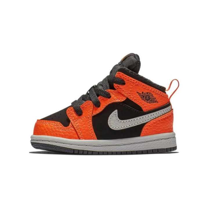 Jordan Jordan 1 Mid Black Orange Light Bone