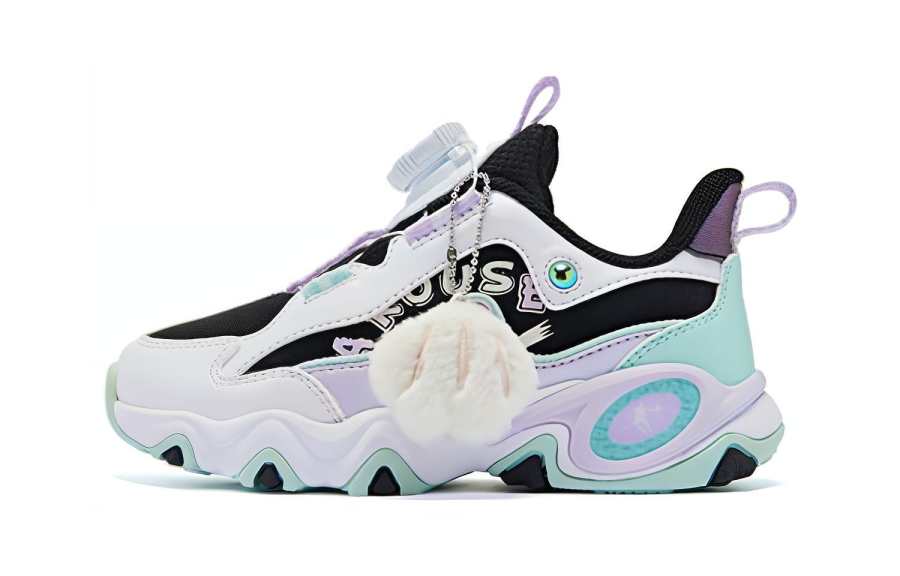 QIAODAN Synthetic Leather, Textile Comfortable Cushioning Low top Kids Lifestyle Shoes Purple