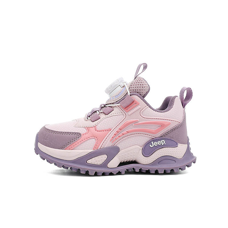 Jeep Lightweight Cushioning Slip Resistant Low top Running Shoes Pink Purple Kids'