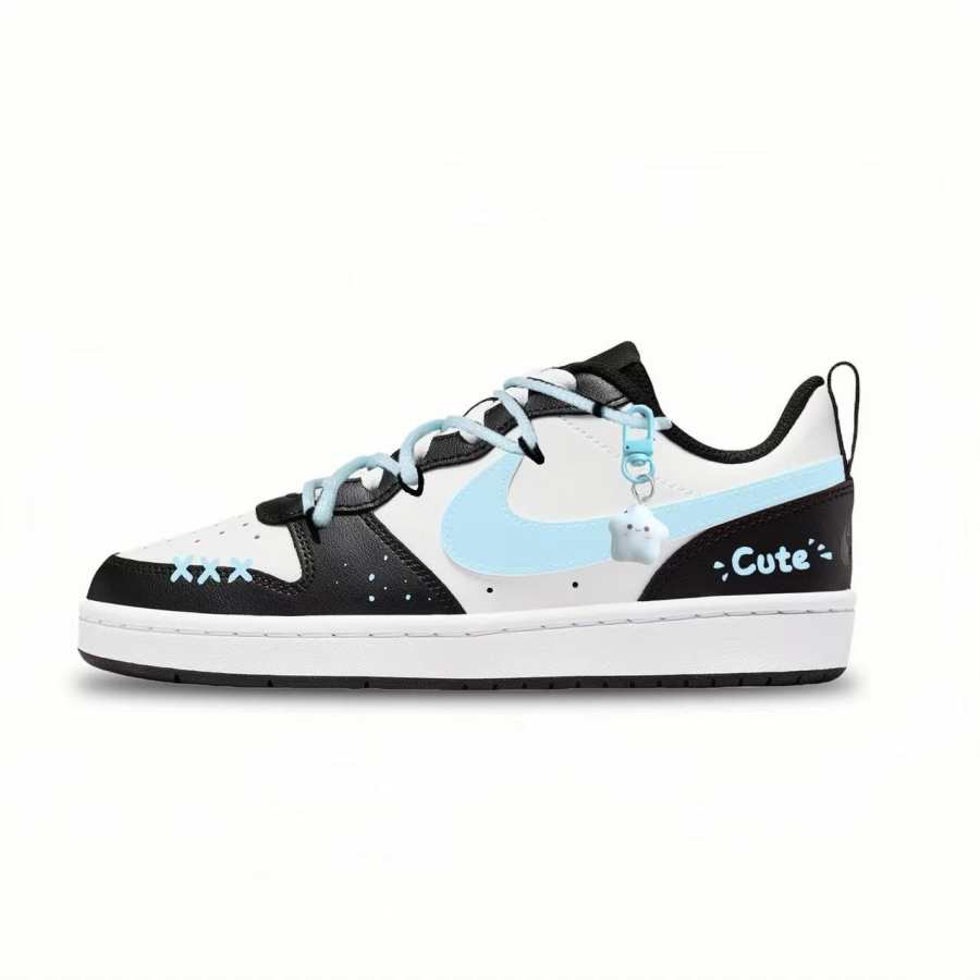Nike Nike Court Borough Cute Ghost, Anti Aging Cute Leather Abrasion Resistant Low top Kids' Skateboarding Shoes Unisex