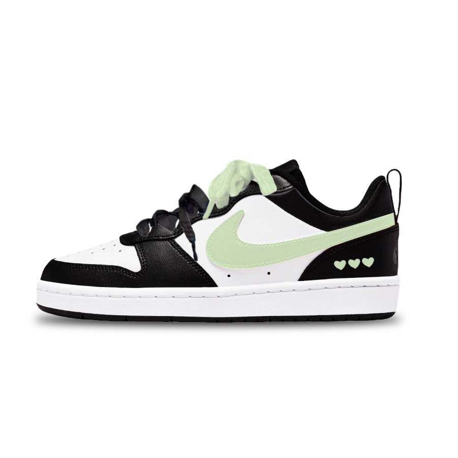 Nike Nike Court Borough Green Heart Synthetic Leather Abrasion Resistant Low top Kids' Skateboarding Shoes Green Unisex