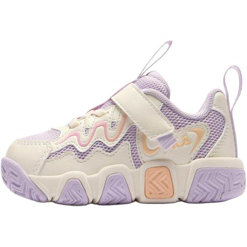 FILA KIDS Classic Culture Lightweight Cushioning Children's Basketball Shoes Light Lavender/Milk White