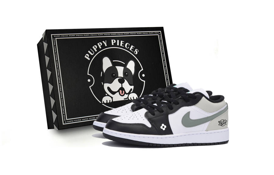 Jordan Jordan Air Jordan 1 Low top Kids' Skateboarding Shoes White Gray Teenagers