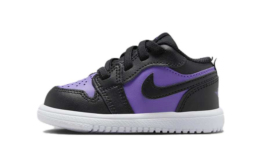 Jordan Jordan Air Jordan 1 Slip Resistant Abrasion Resistant Low top Toddler Shoes Black Purple Infant And Toddler