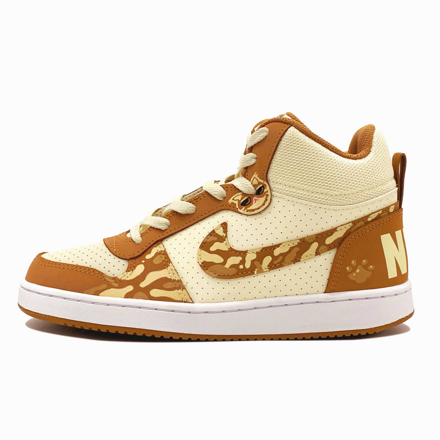 Nike Nike Court Borough Mid Slip Resistant Abrasion Resistant Mid top Kids' Skateboarding Shoes Light Brown Teenagers