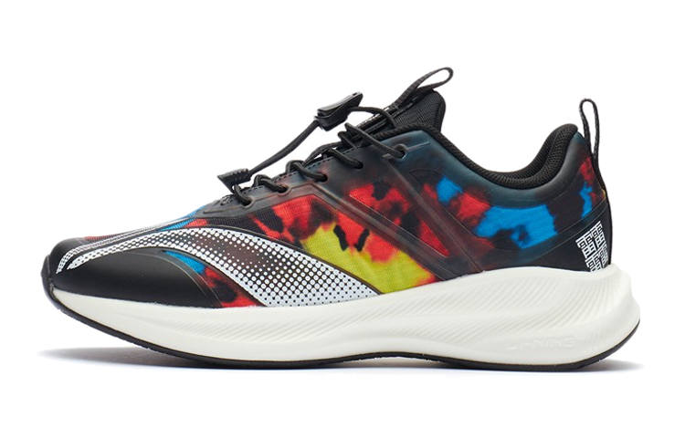 Li-Ning YOUNG Li Ning Tracer Wind Versatile Low top Running Shoes Black White Teenagers