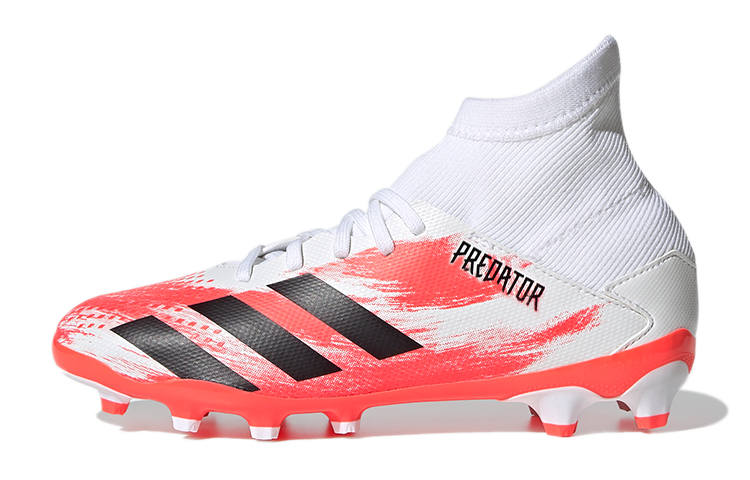Adidas Adidas PREDATOR 20.3 MG J Abrasion Resistant Abrasion Resistant Mid top Soccer Shoes White Red Kids'