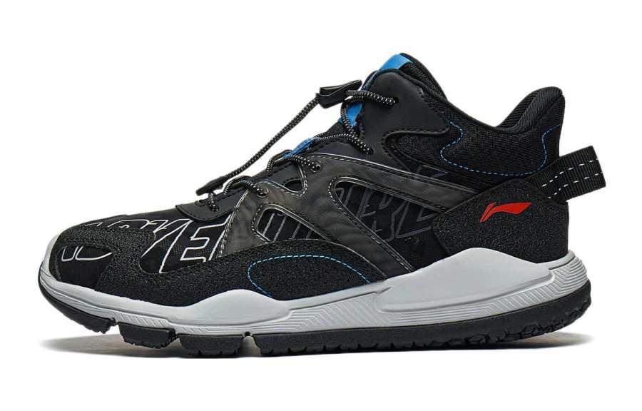 Li-Ning YOUNG Li Ning YOUNG Synthetic Leather Mid top Outdoor Shoes Black Teenagers