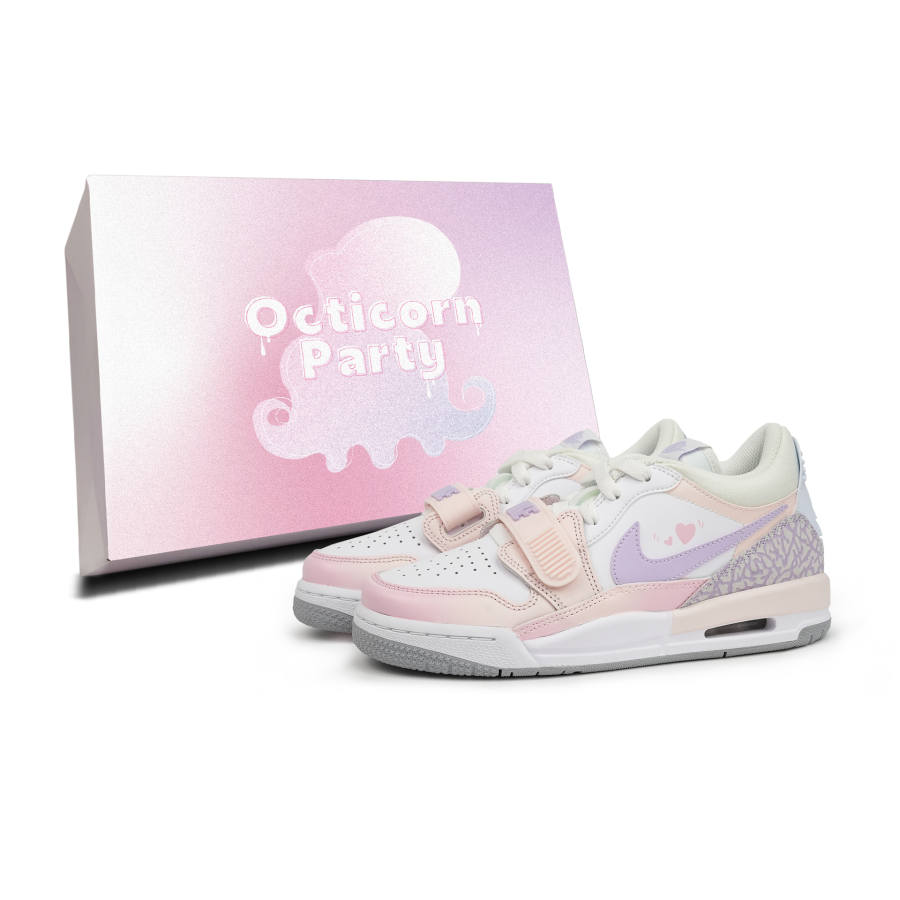 Jordan Jordan Legacy 312 Cushioning, Wear Resistant Low top Children's Basketball Shoes Pink Teenagers