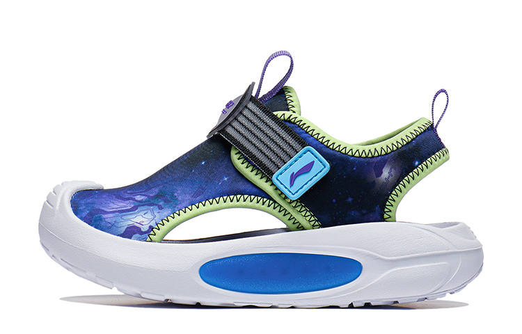Li-Ning YOUNG Li Ning YOUNG Magic Beans Cushioning Rebound Lightweight Slip Resistant Children's Sandals White Blue Kids'