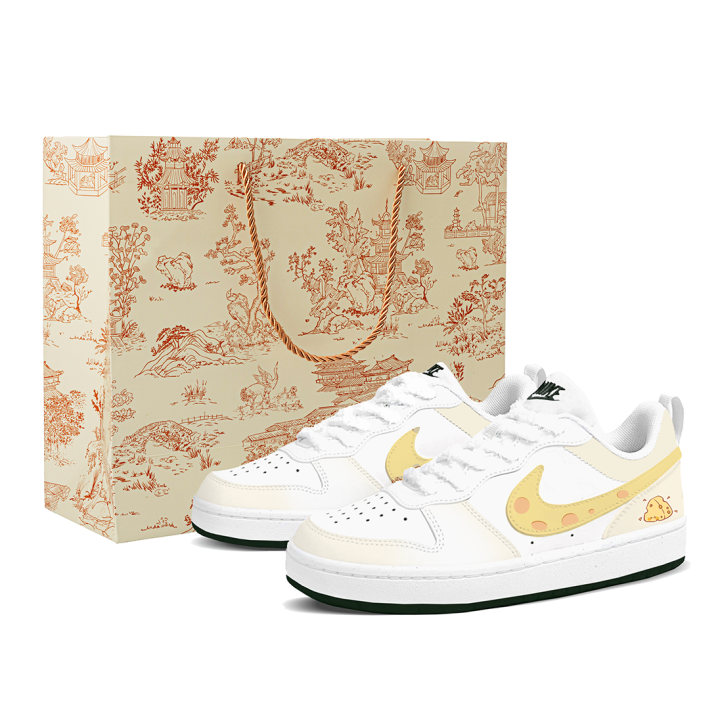 Nike Nike Court Borough Synthetic Leather Abrasion Resistant Abrasion Resistant Low top Kids' Skateboarding Shoes