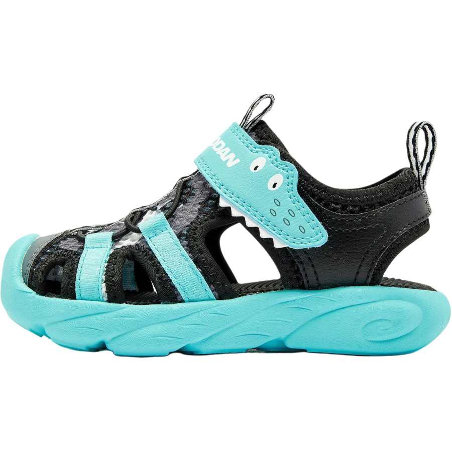 QIAODAN Slip Resistant Abrasion Resistant Low top Toddler Shoes Black/Coal Gray Infant And Toddler