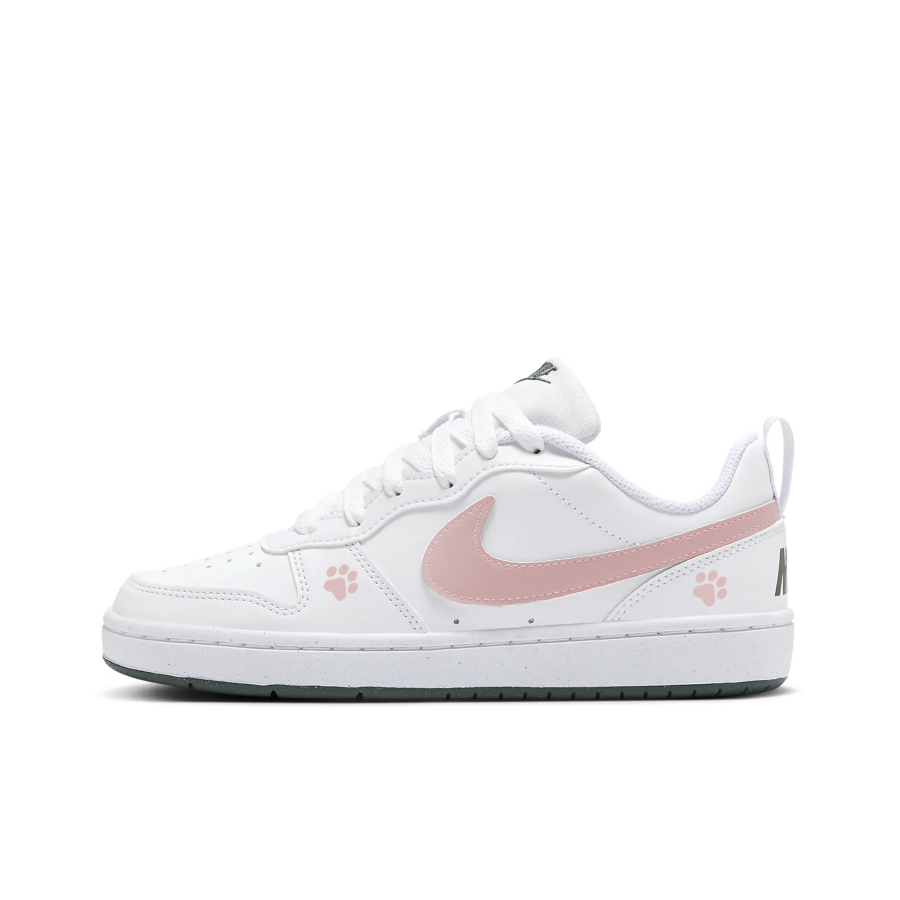 Nike Nike Court Borough LOW RECRAFT Kids' Skateboarding Shoes White Pink Teenagers