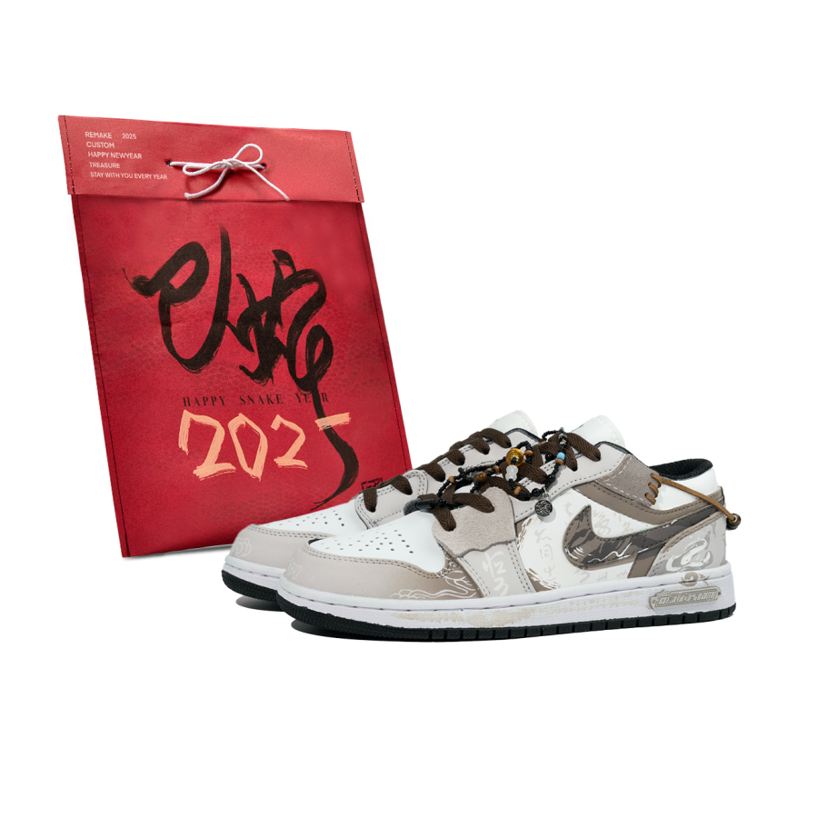 Jordan Jordan Air Jordan 1 Low top Kids' Skateboarding Shoes Brown White Teenagers
