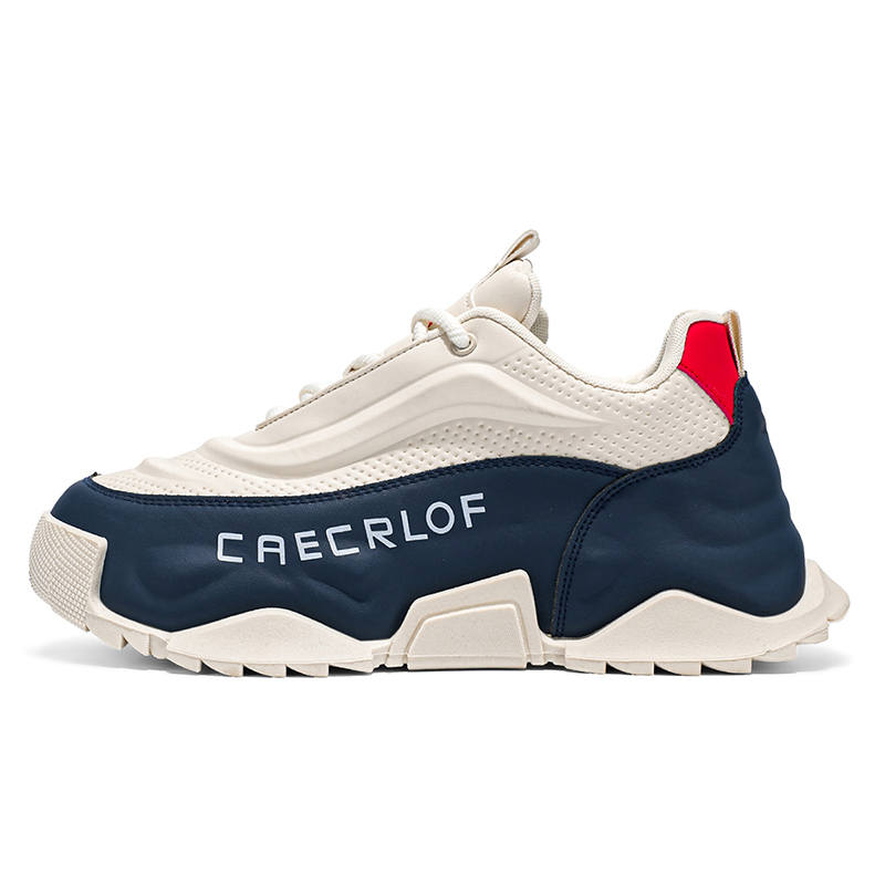 KUDING Synthetic Leather Wear resistant And Lightweight Low top Chunky Sneakers Men's